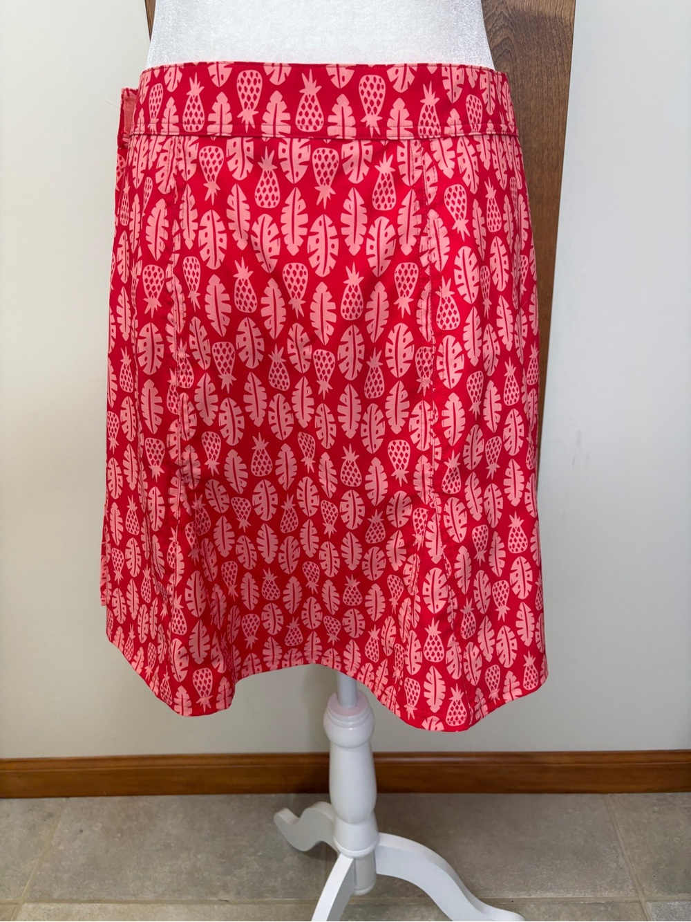 Ripskirt Hawaii Red Skirt Pink Pineapple Tropical Print Beach Vacation Medium - Picture 11 of 11